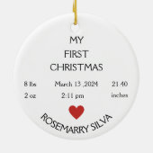 Das erste Weihnachtsgeschenk des Babys, Baby 1. Ch Keramik Ornament (Hinten)