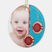 Das erste Weihnachtsgeschenk des Babys im Foto Keramikornament (Links)