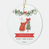 Das erste Weihnachtsgeschenk des Babys Keramik Ornament (Links)