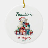 Das erste Weihnachtsgeschenk des Babys Keramik Ornament (Vorne)