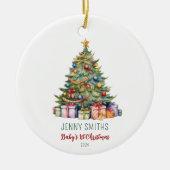 Das erste Weihnachtsgeschenk des Babys Keramik Ornament (Vorne)