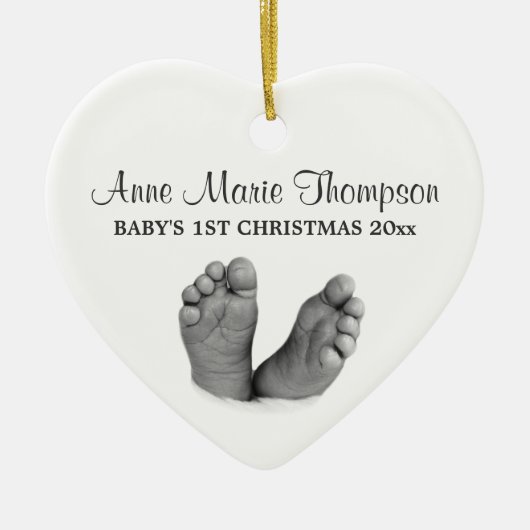 Das erste Weihnachtsgeschenk des Babys Keramikornament (Vorne)