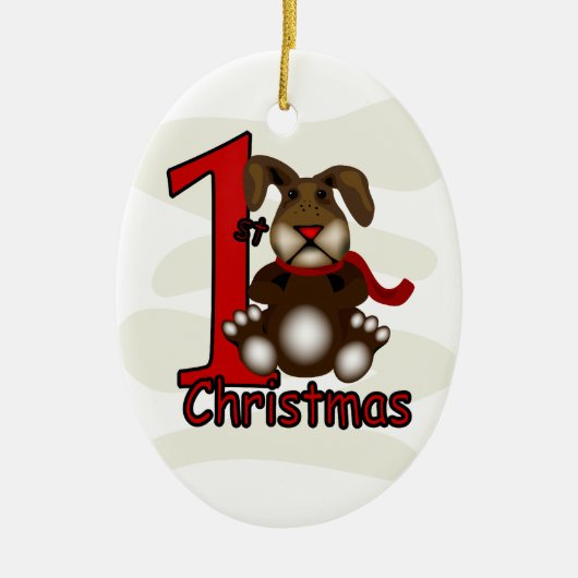 Das erste Weihnachtsgeschenk des Babys Keramikornament (Vorne)