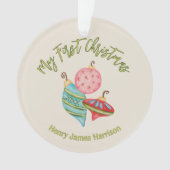 Das erste Weihnachtsgeschenk des Babys mit einfach Ornament (Vorderseite)