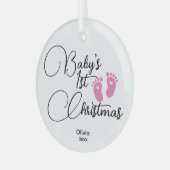 Das erste Weihnachtsgeschenk des Babys, Personalis Ornament Aus Glas (Vorderseite links)