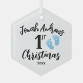 Das erste Weihnachtsgeschenk des Babys, Personalis Ornament Aus Glas (Vorderseite)