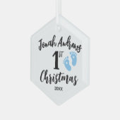 Das erste Weihnachtsgeschenk des Babys, Personalis Ornament Aus Glas (Vorderseite Links)