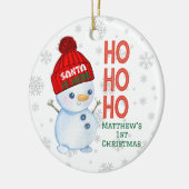 Das erste Weihnachtsgeschenk des Babys, Snowman-De Keramik Ornament (Links)