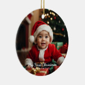 Das erste Weihnachtsgeschenk des Fotos Keramik Ornament (Rechts)