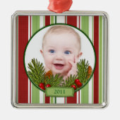 Das erste Weihnachtsgeschmuck des Babys - Square S Ornament Aus Metall (Vorne)