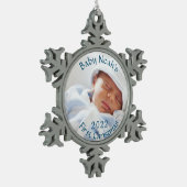 Das erste Weihnachtsgeschmuck eines Babys Schneeflocken Zinn-Ornament (Links)