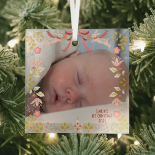 Das erste Weihnachtsglas-Ornament des Babys Ornament Aus Glas