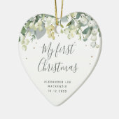 Das erste Weihnachtsherz des Babys in Form Keramik Ornament (Links)