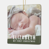 Das erste Weihnachtsjahr des Babys mit maßgeschnei Keramikornament (Links)