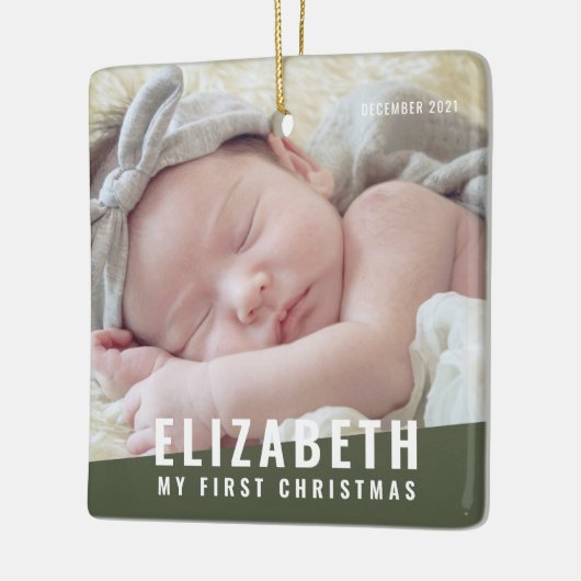 Das erste Weihnachtsjahr des Babys mit maßgeschnei Keramikornament (Links)