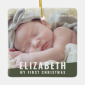 Das erste Weihnachtsjahr des Babys mit maßgeschnei Keramikornament (Vorderseite)