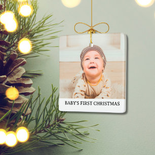 Das erste Weihnachtsjahr des Fotos Keramikornament