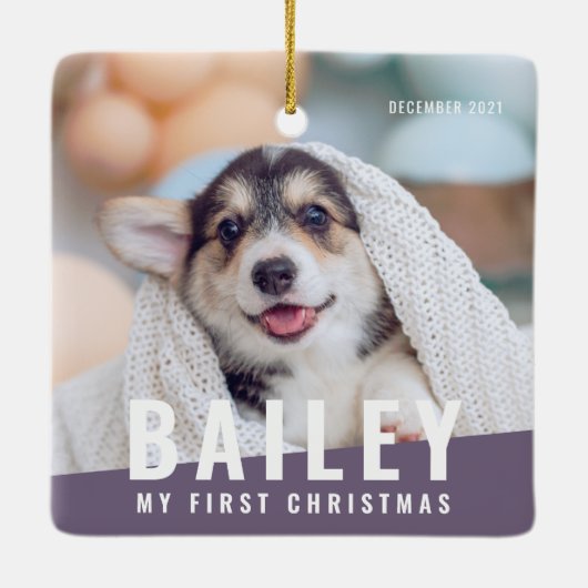 Das erste Weihnachtsjahr des Hauses mit maßgeschne Keramikornament (Rückseite)