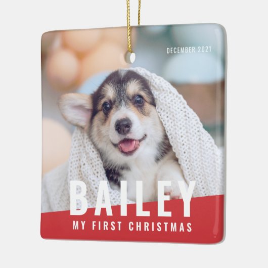 Das erste Weihnachtsjahr des Hauses mit maßgeschne Keramikornament (Links)