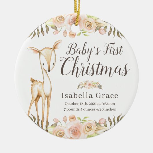 Das erste Weihnachtsjubiläum für Wasserfarben-Hirs Keramik Ornament (Vorne)
