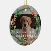 Das erste Weihnachtskranz-Foto meines Hauses Keramik Ornament (Rechts)