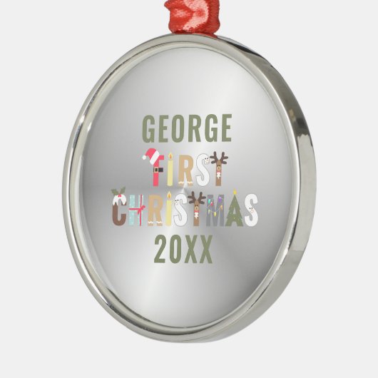 Das erste Weihnachtskuchen-Metall des Babys Ornament Aus Metall (Links)