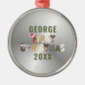 Das erste Weihnachtskuchen-Metall des Babys Ornament Aus Metall (Vorne)