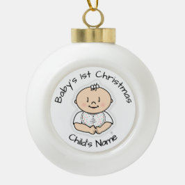 Das erste Weihnachtsmädchen des Babys - Anpassbar Keramik Kugel-Ornament