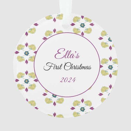 Das erste Weihnachtsschmuck des Babys Ornament (Rückseite)