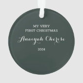 Das erste Weihnachtsschmuck des Babys Ornament (Rückseite)