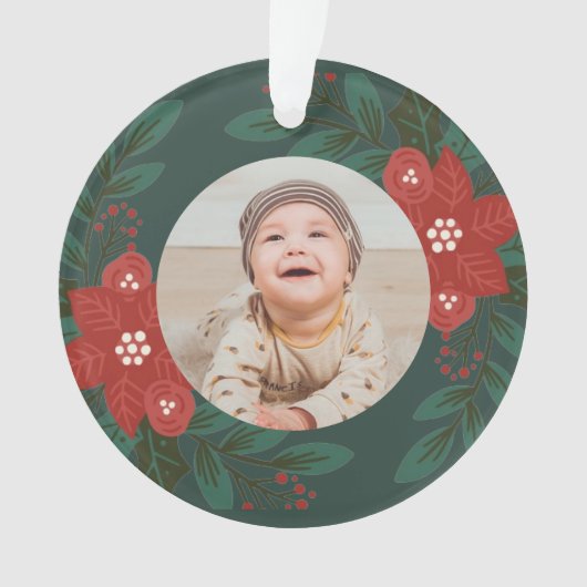 Das erste Weihnachtsschmuck des Babys Ornament (Vorderseite)
