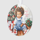 Das erste Weihnachtsschmuck des Babys Ornament (Vorderseite)