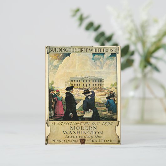 Das erste Weiße Haus Washington D.C. Postkarte (Stehend Vorderseite)