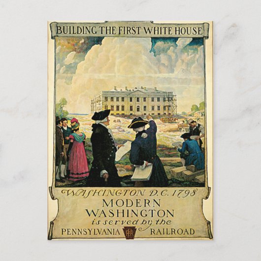 Das erste Weiße Haus Washington D.C. Postkarte (Vorderseite)