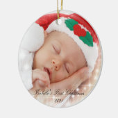 Das erste zweiseitige Foto des Babys Keramik Ornament (Links)