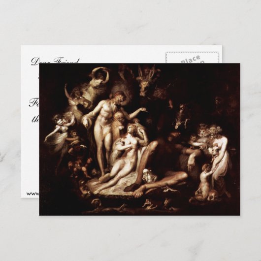 Das Erwachen der Märchenkönigin Titania durch Füss Postkarte (Vorne/Hinten)