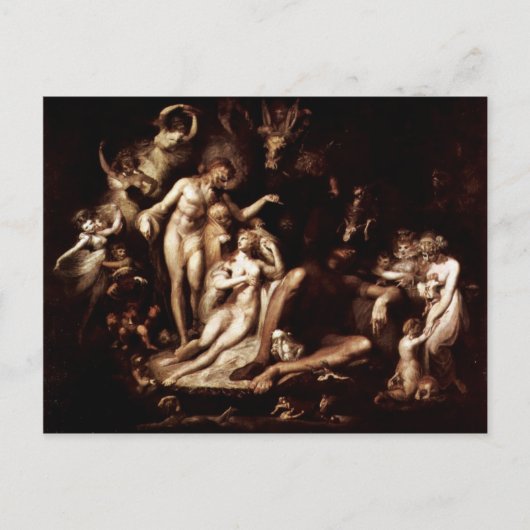 Das Erwachen der Märchenkönigin Titania durch Füss Postkarte (Vorderseite)