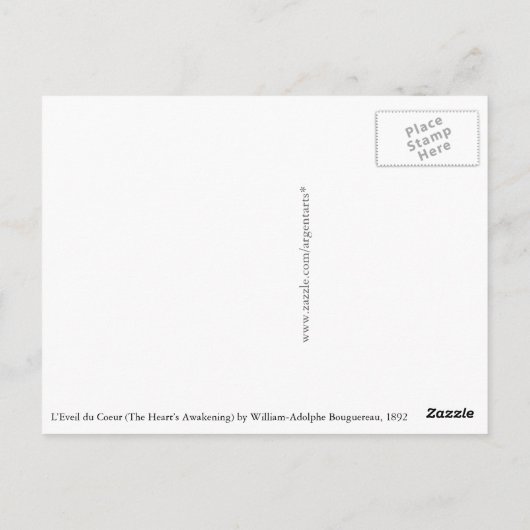Das Erwachen des Herzens durch Bouguereau Postkarte (Rückseite)