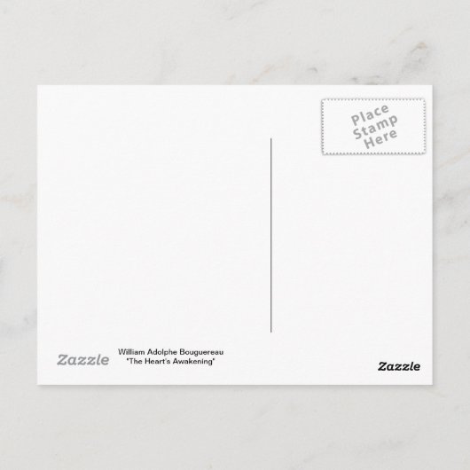 Das Erwachen des Herzens durch Bouguereau Postkarte (Rückseite)