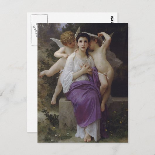 Das Erwachen des Herzens von William Bougereau Postkarte (Vorne/Hinten)