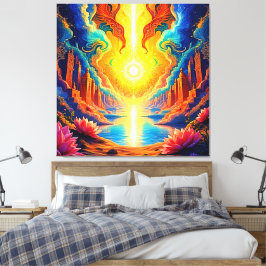 Das Erwachen einer göttlichen Lichtstadt Leinwanddruck