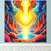 Das Erwachen einer göttlichen Lichtstadt Leinwanddruck (Insitu (Holzboden))