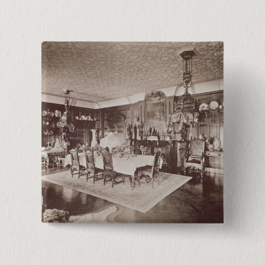 Das Esszimmer, Wickham Hall, Kent, 1897 Button (Vorderseite)
