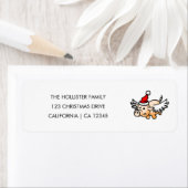 Das Etikett der Weihnachtsschweinrücksendeadresse (Insitu)