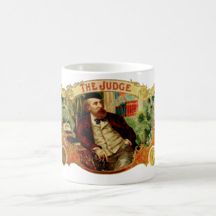 Das Etikett des Vintagen Zigarrenfelds des Richter Kaffeetasse