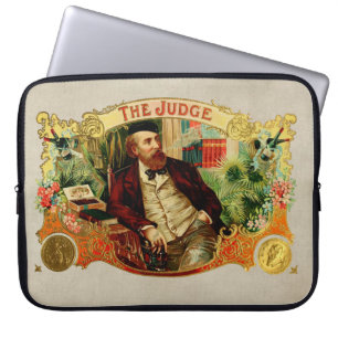 Das Etikett des Vintagen Zigarrenfelds des Richter Laptopschutzhülle