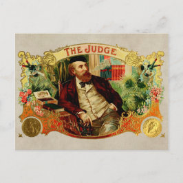 Das Etikett des Vintagen Zigarrenfelds des Richter Postkarte