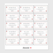 Das Etikett für die Einmalpflasterkarte (Blatt)