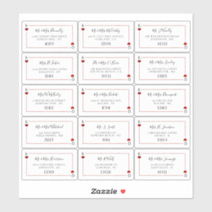 Das Etikett für die Einmalpflasterkarte