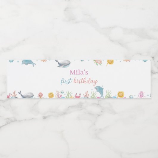 Das Etikett für die Wasserflasche "Onethe Sea Past (Einzelnes Label)